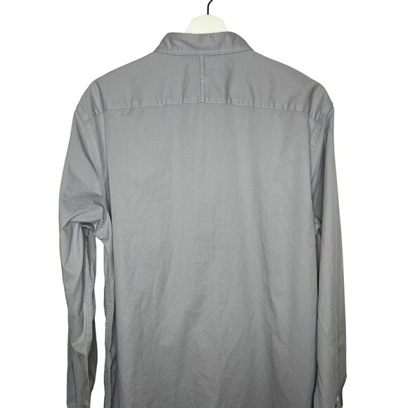 Banana Republic Shirt Mens Large Long Sleeve Button Down Top Slim Fit Gray Work - Picture 10 of 13